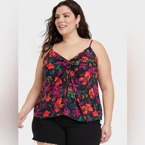 NWT Ava & Viv Women's Floral Printed Cinched Tank Top Size 4X